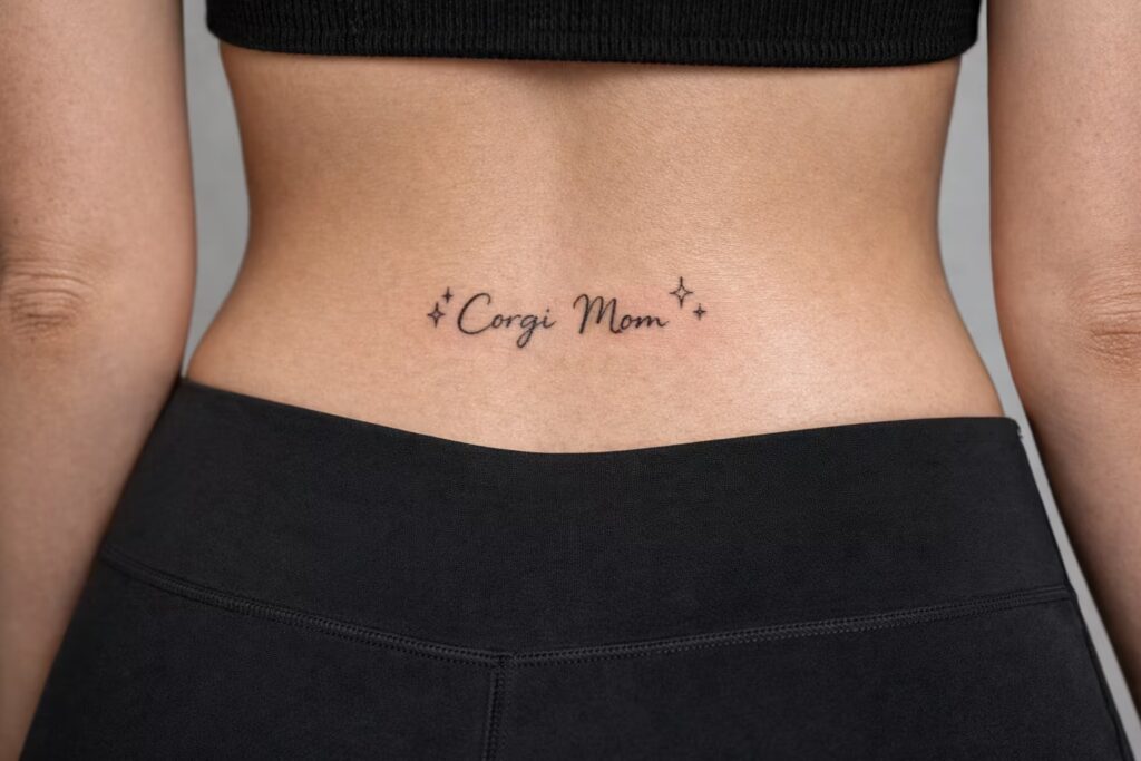 Breed Pride Script Lower Back Tattoo