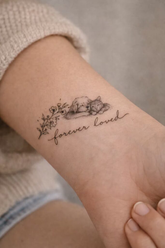 Floral Script Wrist Small Tattoo (Wildflower Accent)