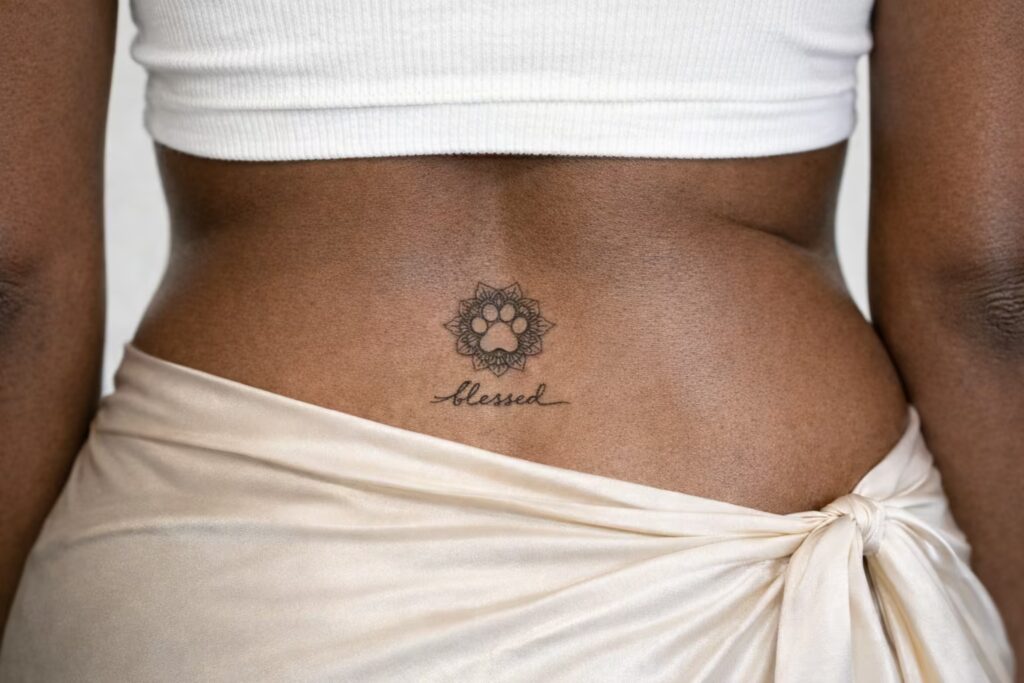 The Sacred Paw Lower Back Tattoo