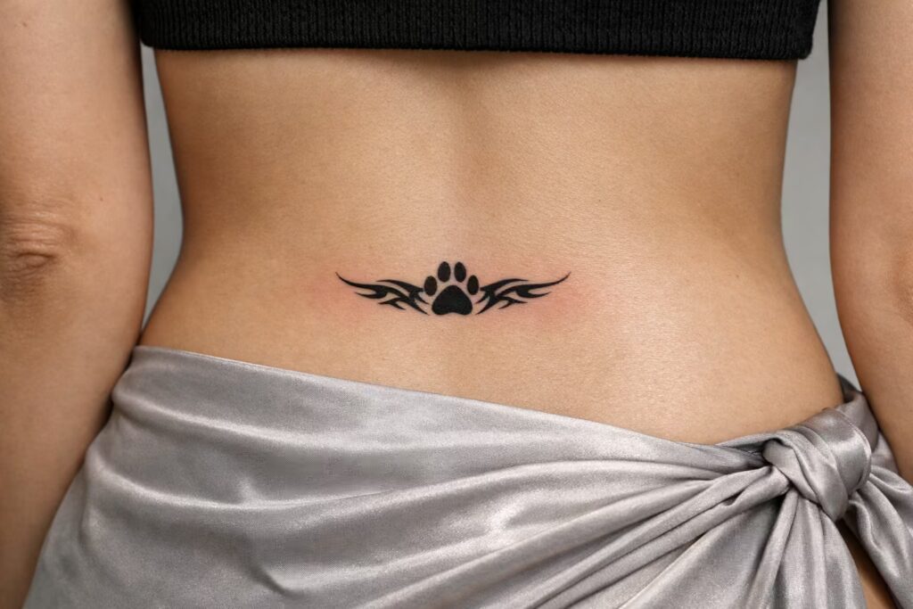 The Tribal Paw Tramp Stamp Tattoo